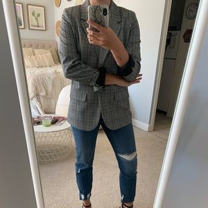 Oversized Checkered Blazer